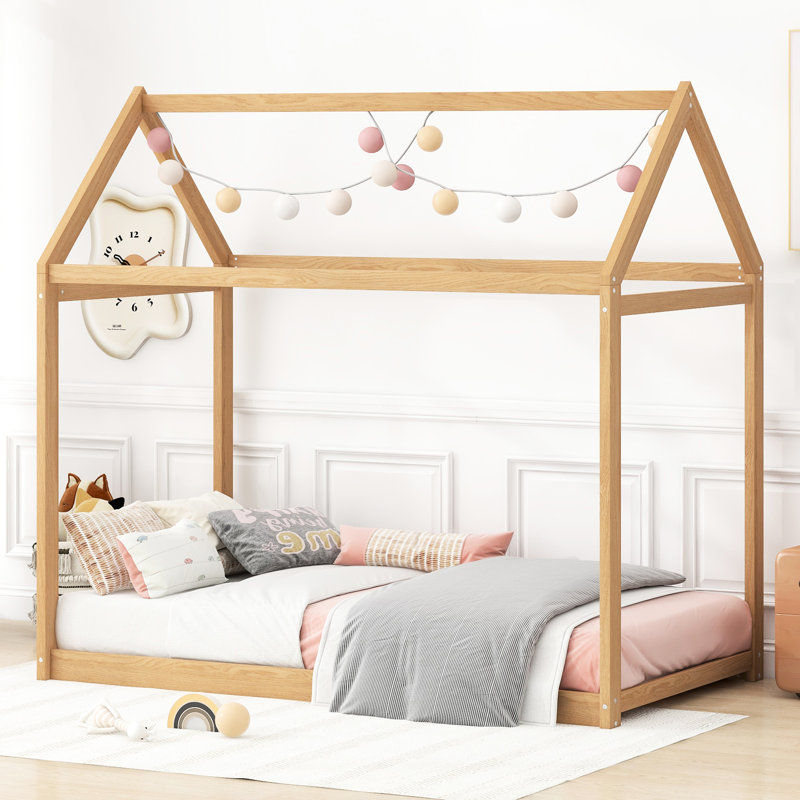 Lit simple en bois de pin