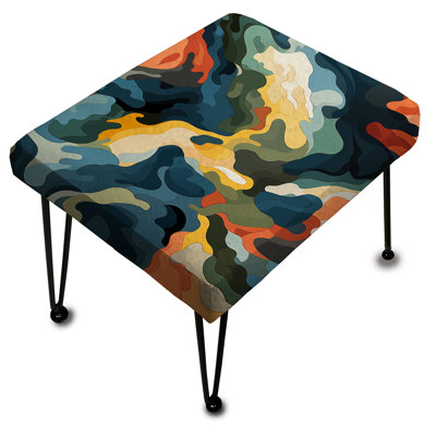 Représentation nautique abstraite - Repose-pieds rectangulaire camouflage