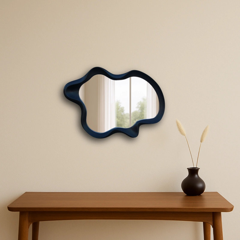 Irregular Wave Mirror, Black