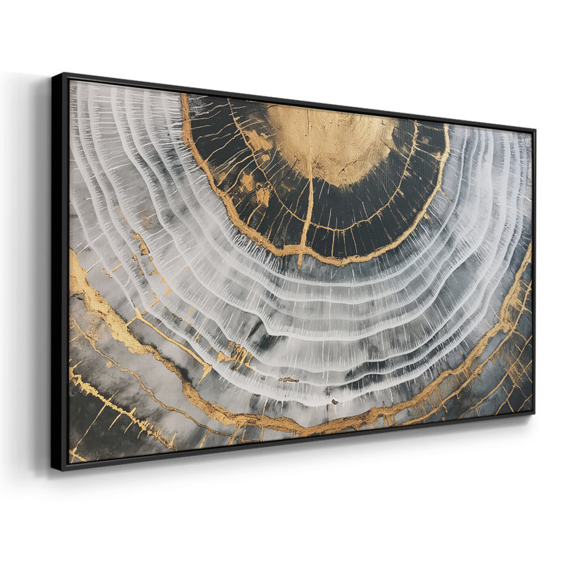 «Abstract Series» -CC- Toile tendue avec châssis tendue, prête à accrocher, Noir, H 21 po x l 41 po