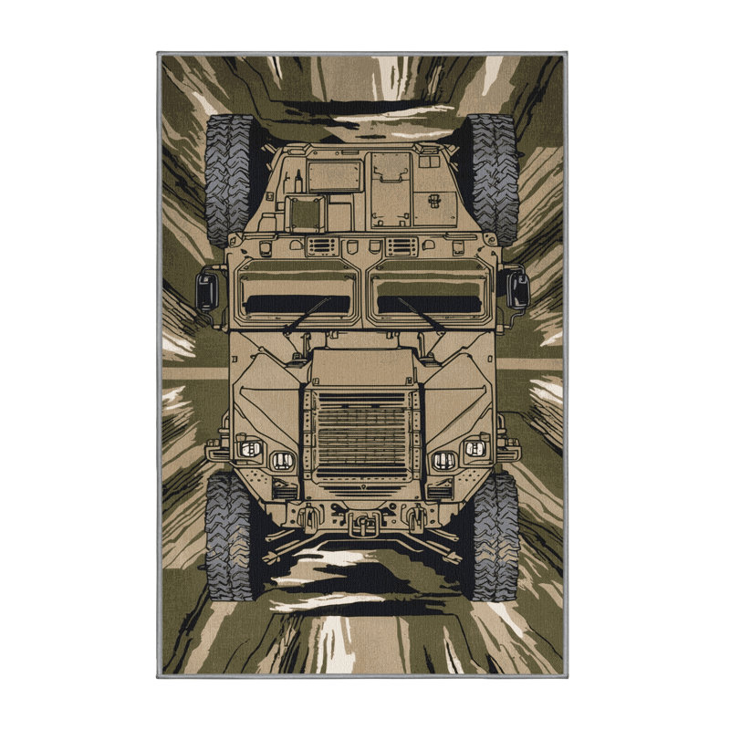 Tapis de transport brun lavable à la machine, Rectangulaire 3 pi x 5 pi