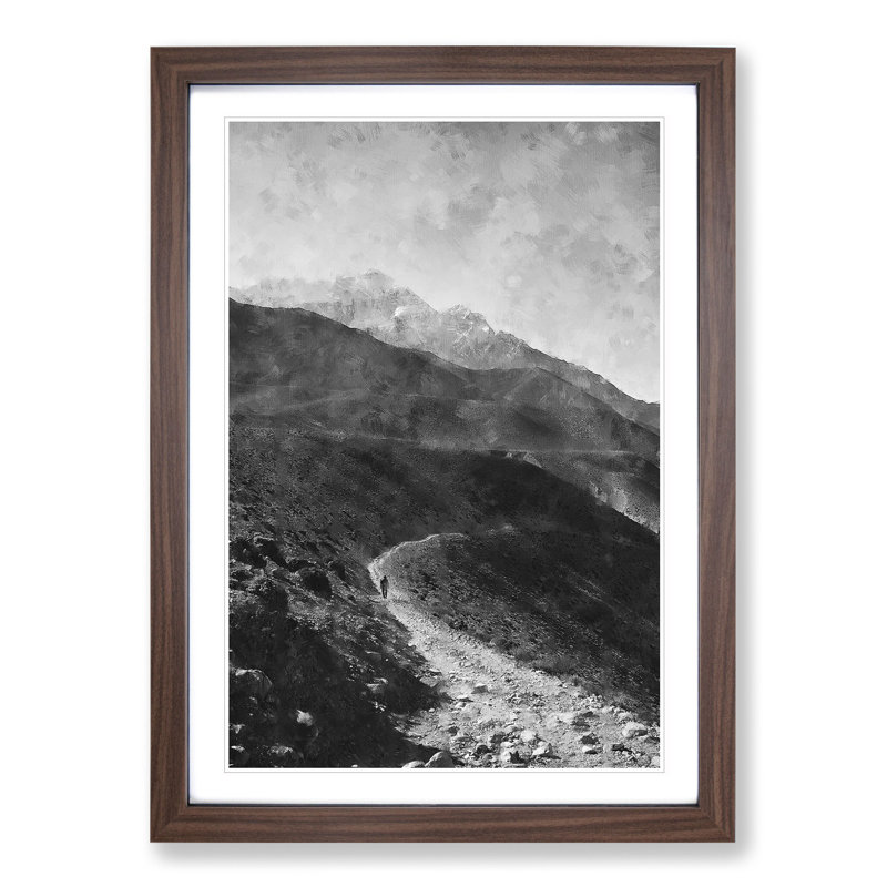 Pathway to the Mountain - Framed Print, 36cm H x 27cm W x 2cm D, Walnut Framed