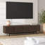 Meuble télé 75 po pour téléviseur de 85 po ou moins avec portes cannelées, rangement et gestion des câbles - Console média de salon Mid-Century moderne en aulne brun | Whitman-948202705-998068561