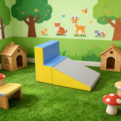 Soft Play With And Ramp For 12 - 36 Months Allows Exploration Exercise Of Creativity Foam Activity Featuring Climbing Crawling Stacking Made Safe