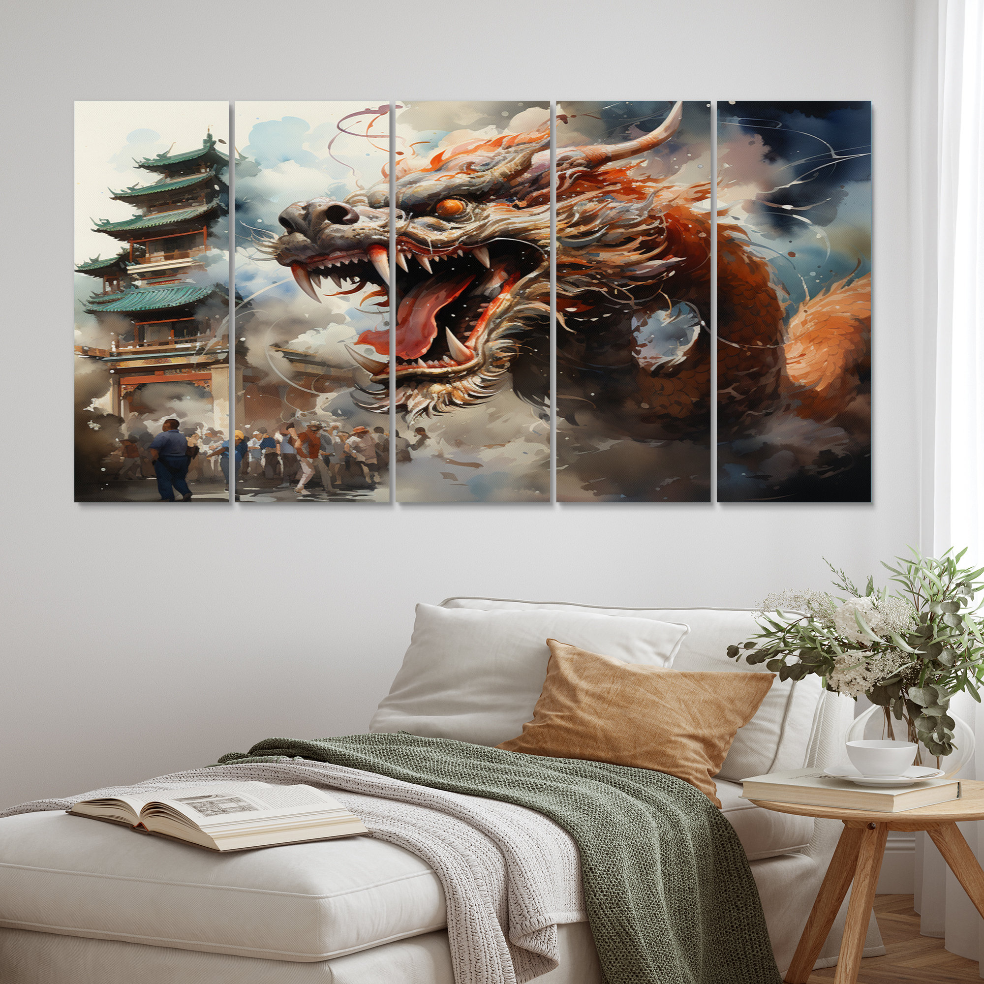 DesignArt China Art Imperial Dragon III Chinese Metal Wall Decor Set Wayfair