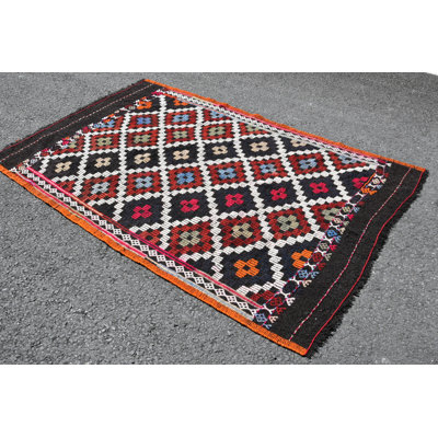 Tapis de cuisine orange, tapis rétro, tapis turc, tapis d'intérieur, kilim, tapis tissés à plat, tapis tendance