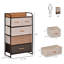 Commode de rangement 5 chambres. Fournissez amplement 3 grands et 2 petits tiroirs. Conception pliable pour économiser de l'espace. Structure en acier et bois. Fonction de surmatelas. Dimensions: l 22,75 po x P 11,5 po x H 39 po