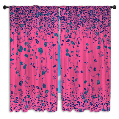 Floral Window Curtains  Nature Sheer & Room Darkening - 2 Panels