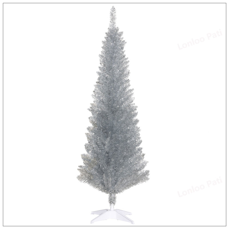 Mince arbre de Noël artificiel avec 294 pointes de branches réalistes et support en plastique durable, facile à assembler et à ranger