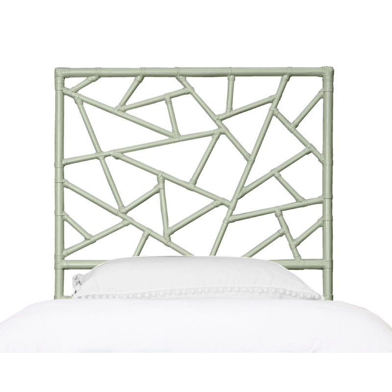 Tiffany Wicker/Rattan Open-Frame Headboard, Celery Green, Twin