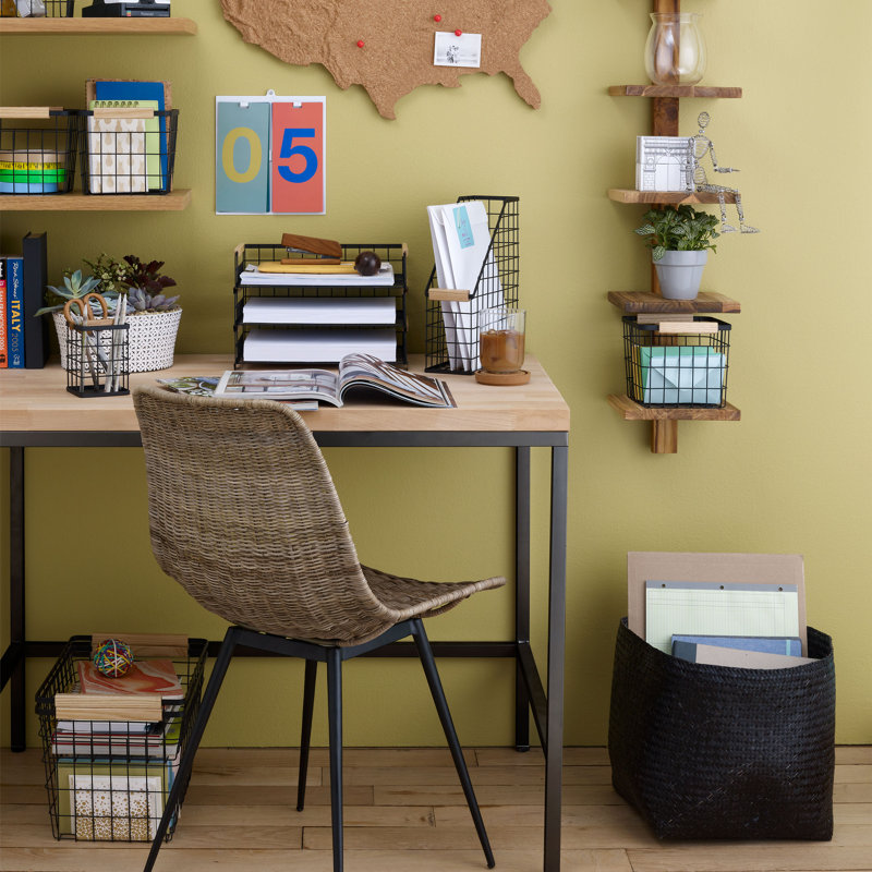 Large Teak Trapezoid Wall Mount Column Shelf