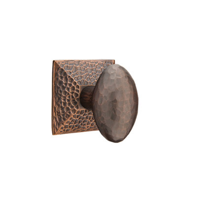 Emtek Passage Knobset w/ Hammered Rosette and Hammered Egg Knob