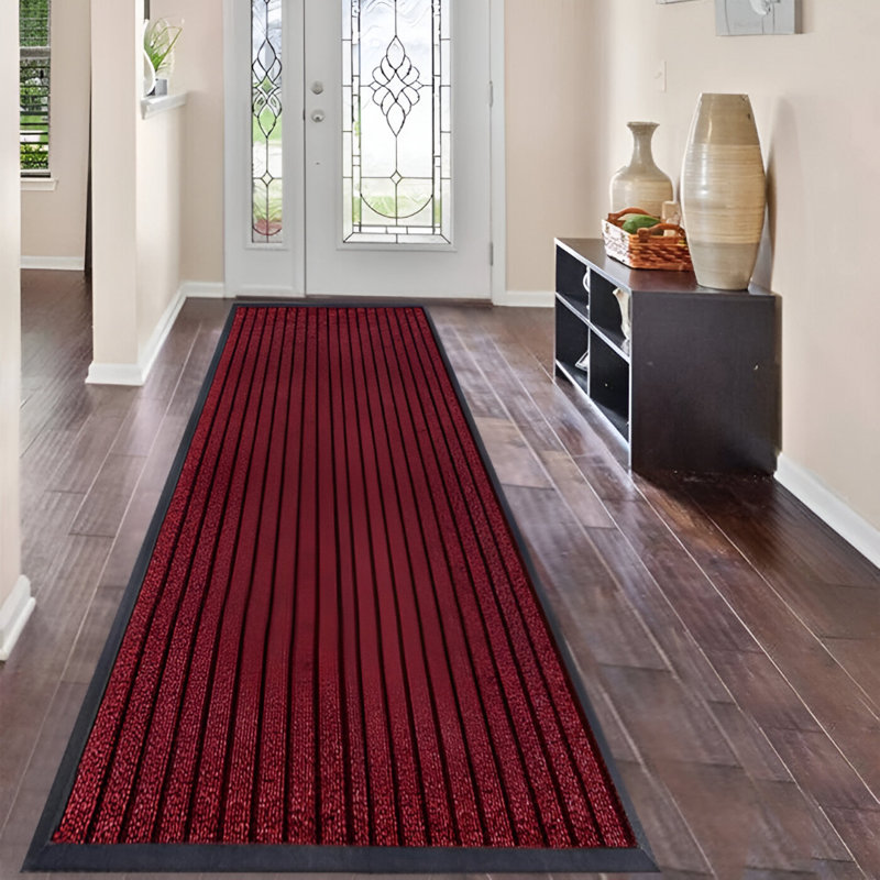 Tamalyn Flatweave 40cm X 90cm Area Rug, 40cm W x 60cm L, Burgundy