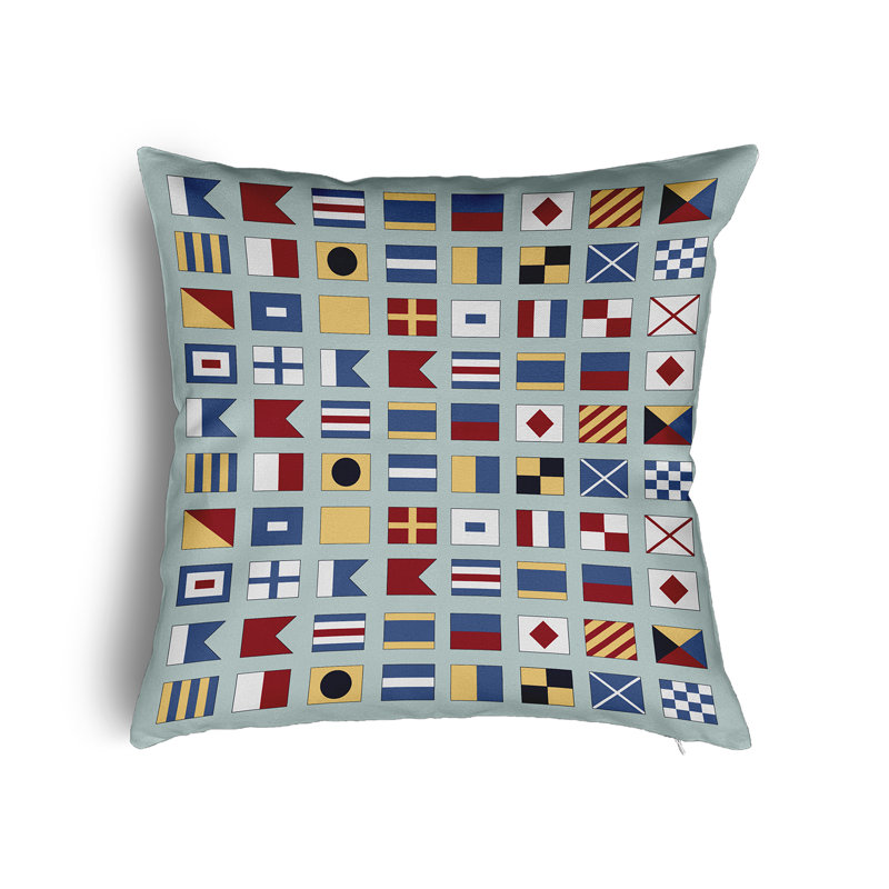 Coussin Nantucket, H 26 po x l 26 po, Turquoise