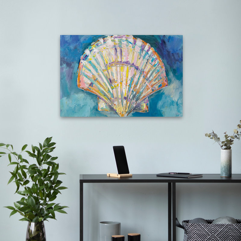 Coquille de pétoncle nautique et côtière, H 24 po x l 16 po