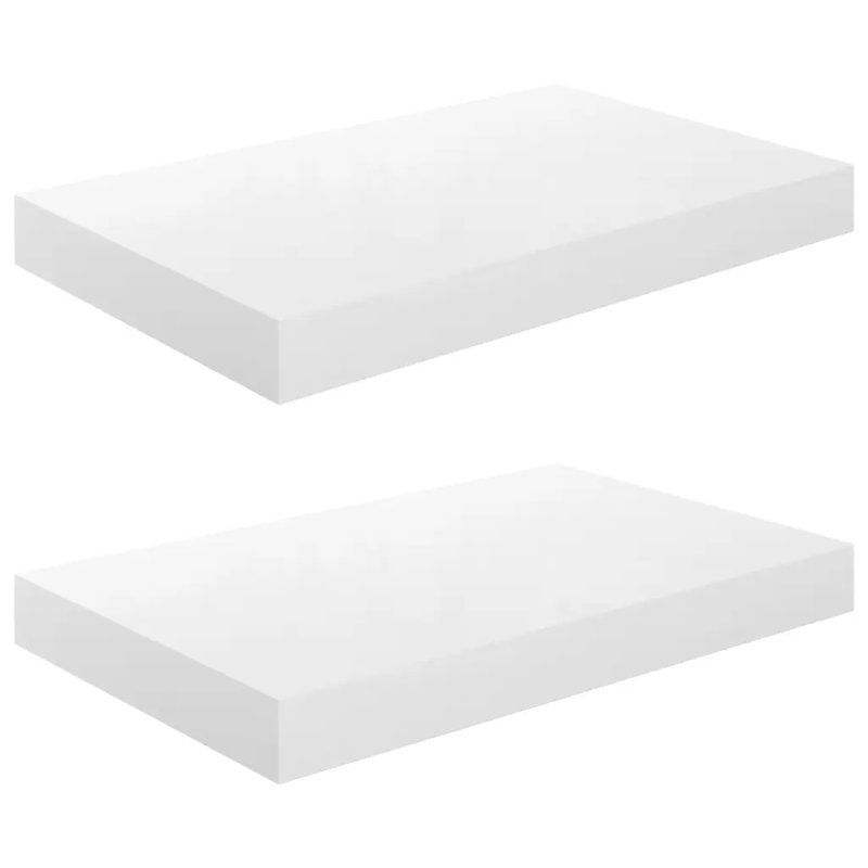 Arson 2 Piece Floating Shelf, 3.8cm H x 23cm W x 40cm D, High Gloss White