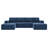 110*72" Modular U Shaped Sectional Sofa with Ottomans,No Assembly Required-963219025