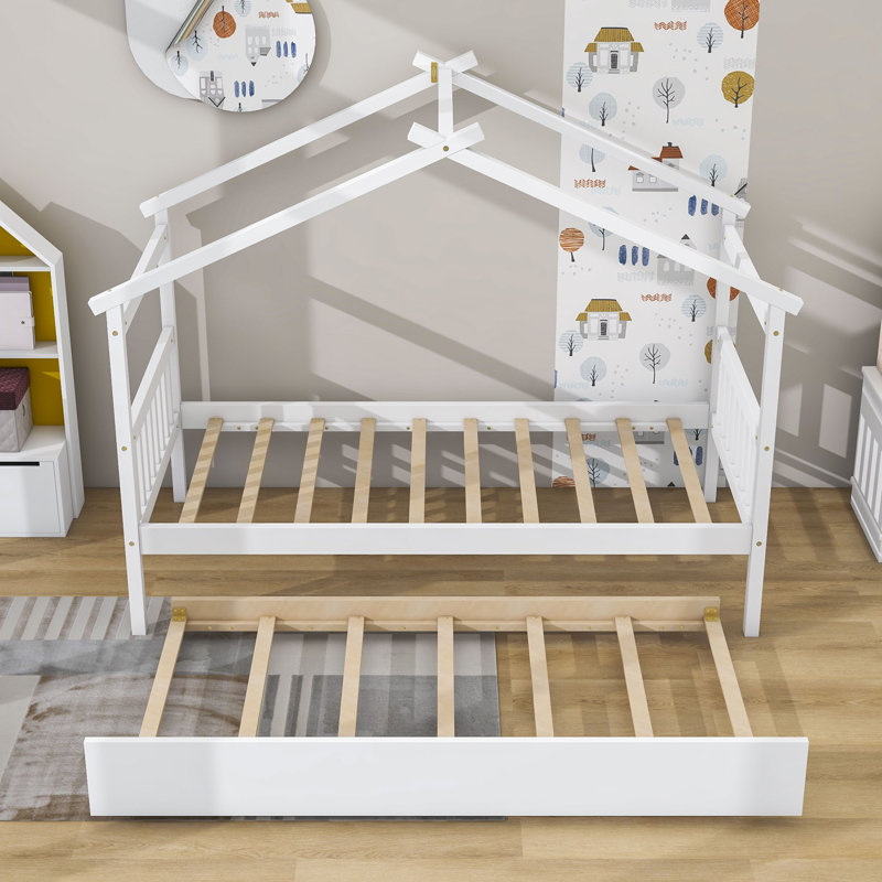 Wodera Bed with Trundle, White, Twin
