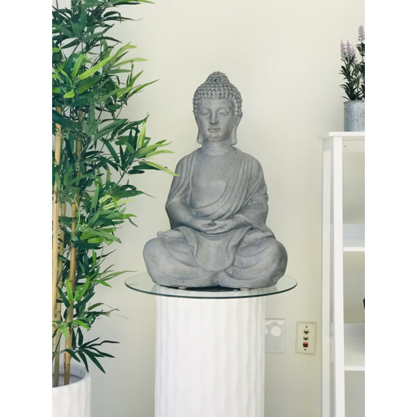 Garden Ornament Sitting Buddha Stone Zen Effect Outdoor Indoor Statue Thai