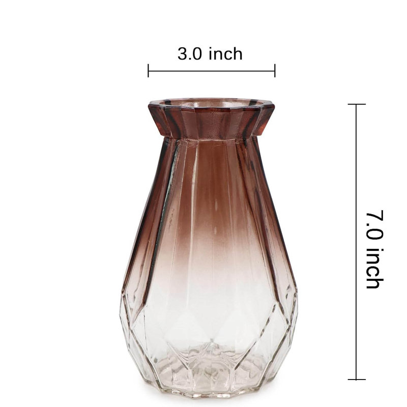 Glass Table Vase, Brown/Clear