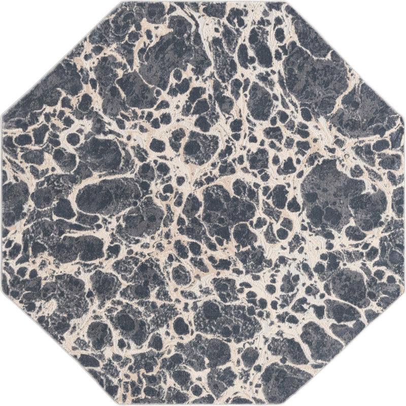 Tapis gris Boutelle, Octogone 6 pi x 6 pi