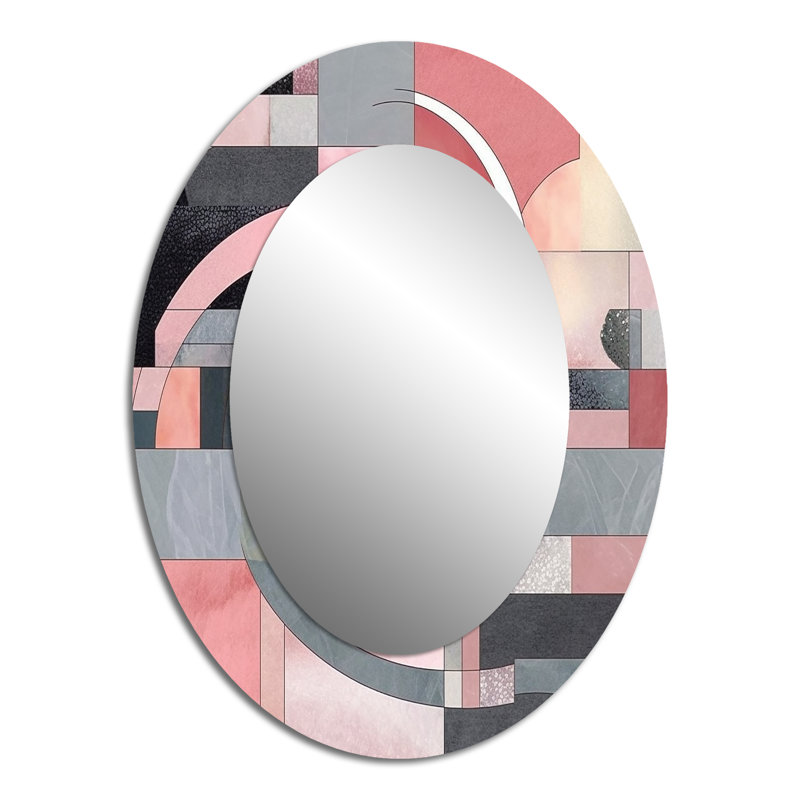 Miroir mural ovale rose Transcendent Angles I, 40 po x 30 po