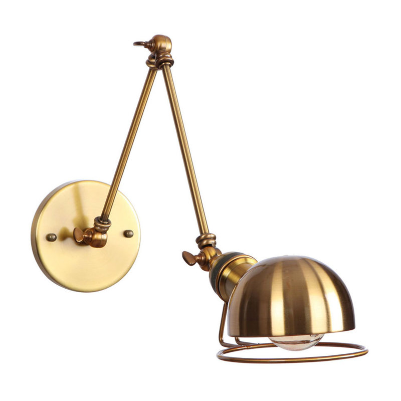 Bras pivotant à 1 lumière Cowen, 20 cm x 20 cm x 43 cm, Doré