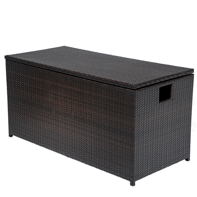 TK Classics 59'' W 25 Gallons Water Resistant Wicker Deck Box in Brown