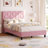 Heavy-Duty Platform Bed Frame, With Height Adjustable Fabric Headboard-2128307095-2128307088