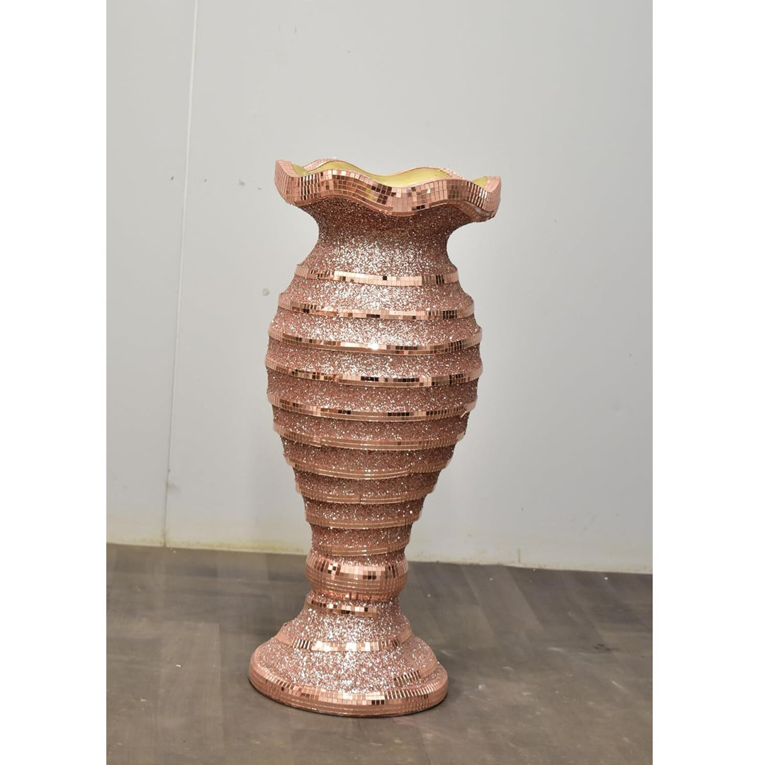 Floor Vase Large 40X60Cm Crushed Diamond Crystal Sparkly Mirrored V044