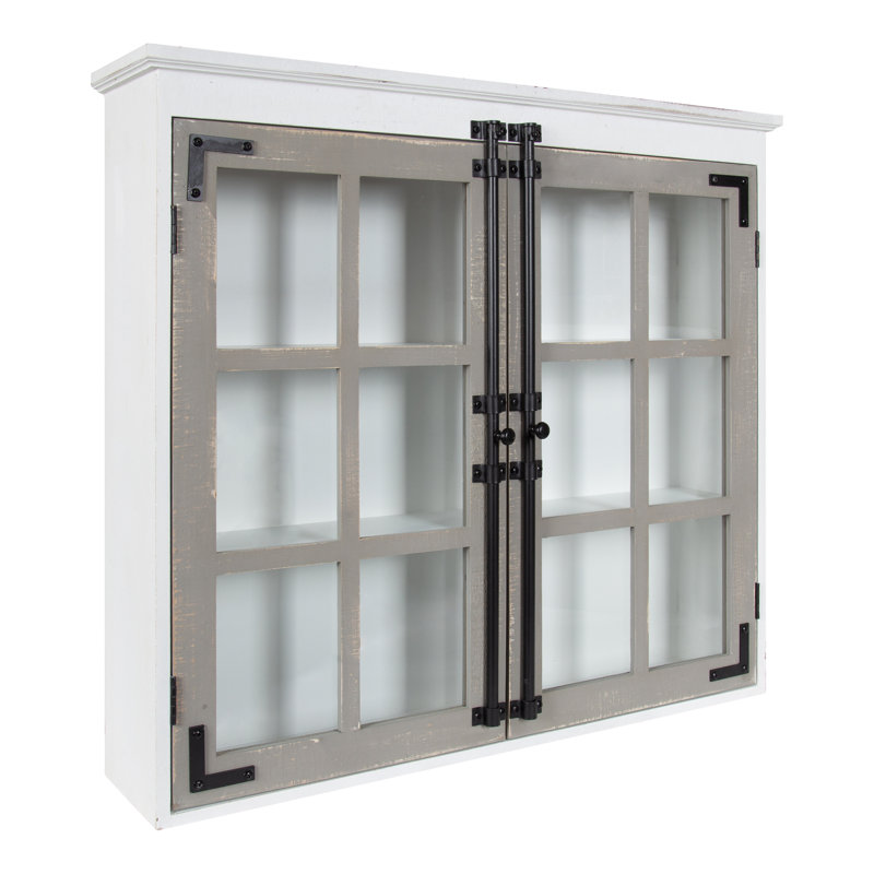 Sylvere Accent Cabinet, White/Wooden Gray