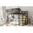 Full Size Loft Bed With Stairs, Metal Full Loft Bed With Storage Shelves, High Loft Bed With Wardrobe For Kids Teens