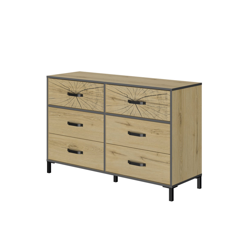 Paloalto 125 cm W Chest of 6 Drawers
