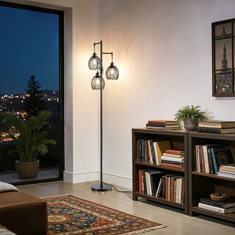  Lampe sur pied à branches 70 "à intensité variable avec 3 ampoules