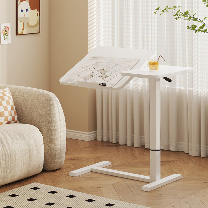 Table mobile réglable au-dessus du lit, plateau inclinable, plateau latéral, base robuste, idéale pour le chevet