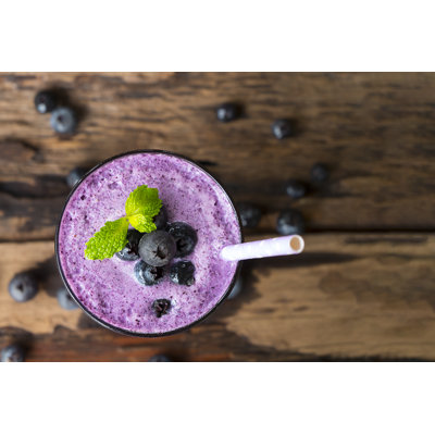 Blueberry Smoothies Juice - Wrapped Canvas Print