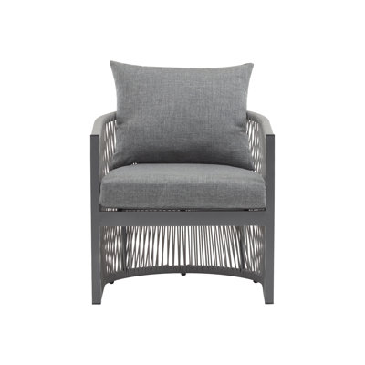 Chaise longue de patio moderne en aluminium avec rembourrage de dossier extérieur tendance et confortable