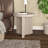Holm 22" Round Fluted Side Table with Pedestal Base in Alder White| Mid-Century Modern Accent Table for Living Room or Bedroom -612592016