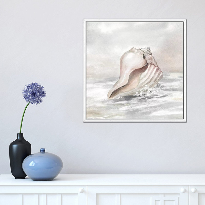 Washed Ashore II by Carol Robinson - Painting on Canvas, 45.72 cm H x 45.72 cm W, White Framed Canvas