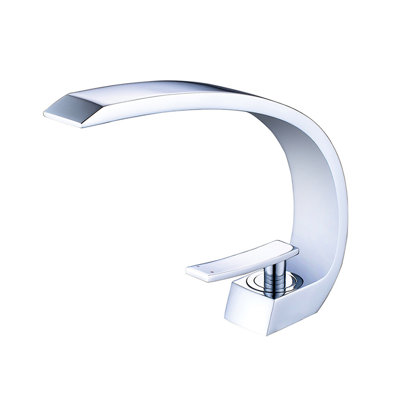 Robinet de salle de bain à un trou - Robinet de lavabo géométrique moderne avec valve en céramique et poignée pour lavabo à fixation sur le comptoir