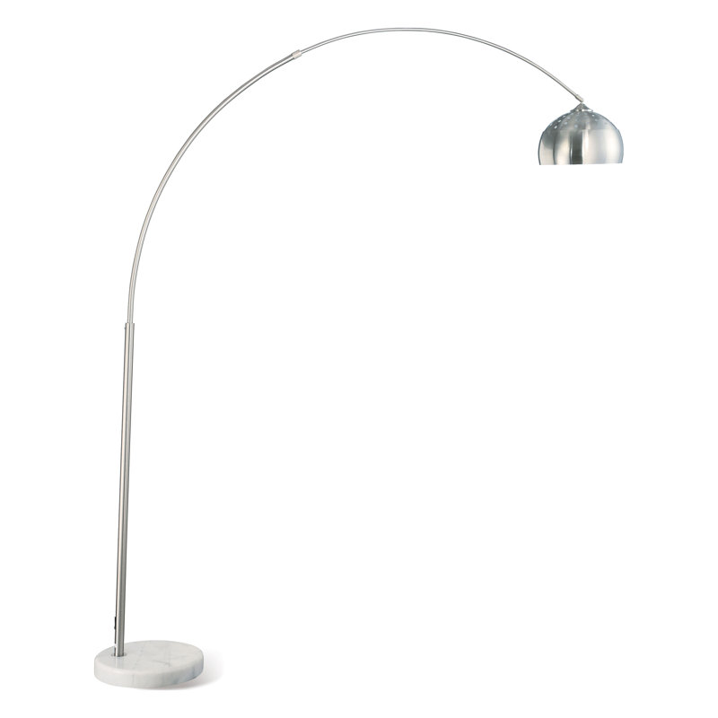 Lampe sur pied en chrome avec abat-jour dôme Krester