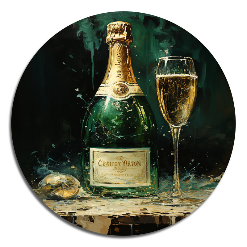 Or et émeraude champagne Dream I - nourriture et boissons, H 23 po x l 23 po