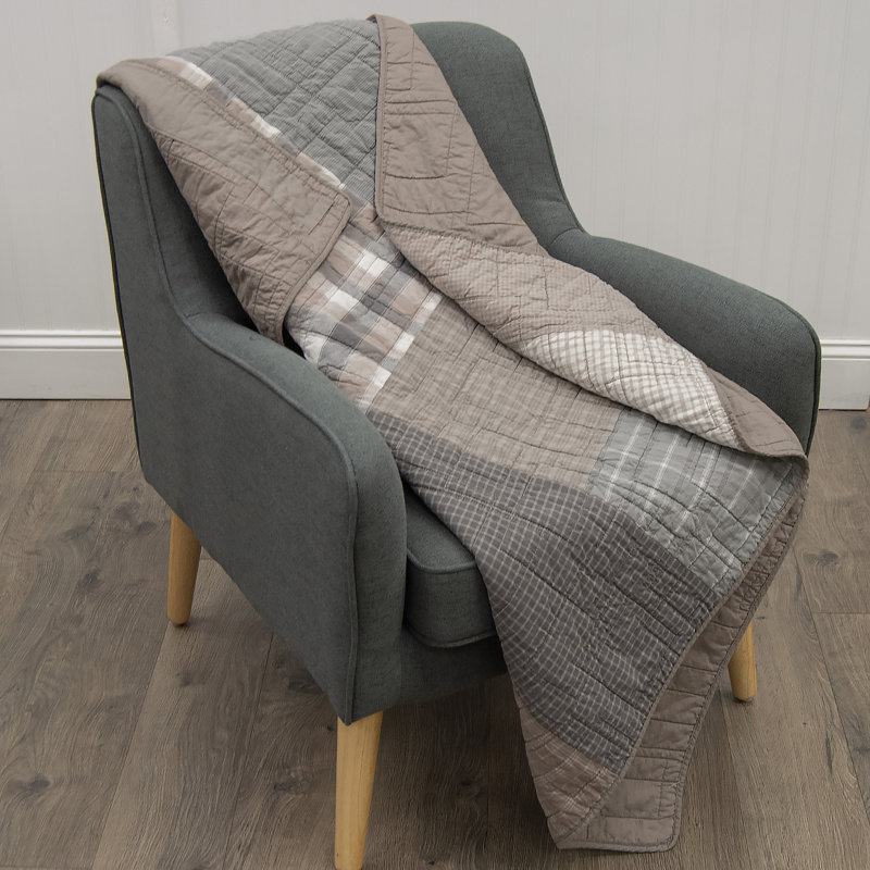 Donna Sharp Smoky Square Pieced Cotton Throw