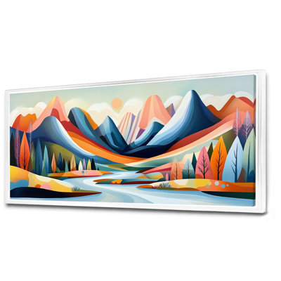 Bleu orange julien I - impressions encadrées de montagne, décor mural pittoresque