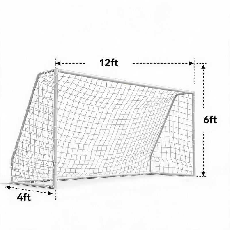 Soccer Goal 12x6 FT Heavy Duty Training Backyard, Metal Frame 1.97" Diameter Weather Resistant Powder Coated Galvanized Steel Soccer Net