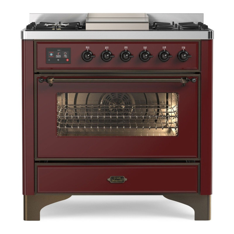 Majestic II Series 36" 3.5 cu ft. Freestanding Dual Fuel Range, Liquid Propane, Matte Graphite/Copper
