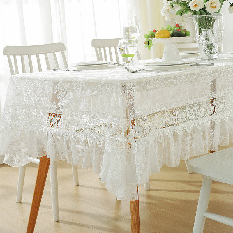 Lace Rectangle Tablecloth, 138" L x 71" W