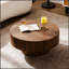 Table basse ronde en noyer de 30,51 pouces pour le salon, la chambre à coucher et le bureau avec fabrication en panneau de fibres à densité moyenne durable