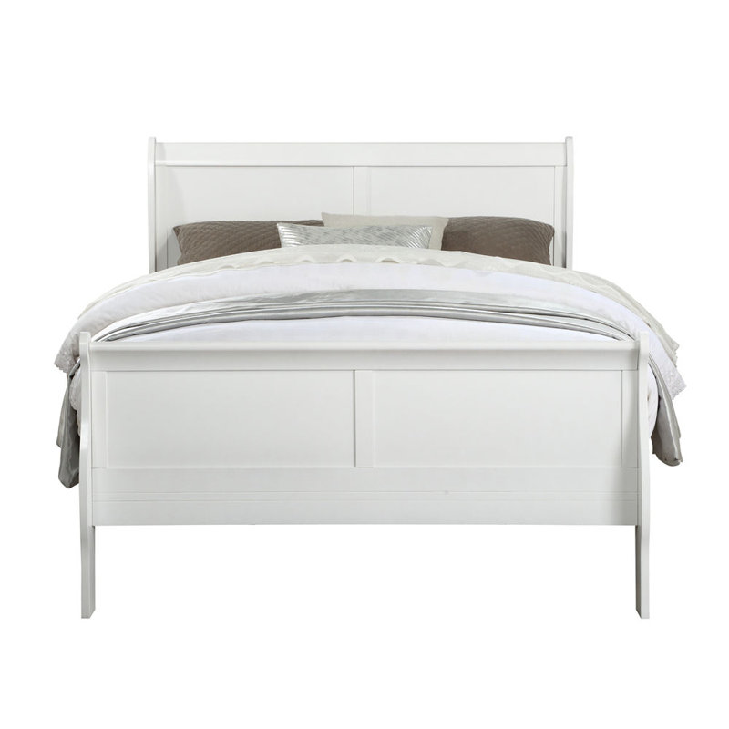 Lit simple Louis Philippe, Blanc / Blanc