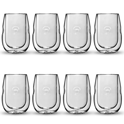Ozeri Moderna Artisan Series Double Wall Insulated 10 oz Wine Glasses, Set of 8